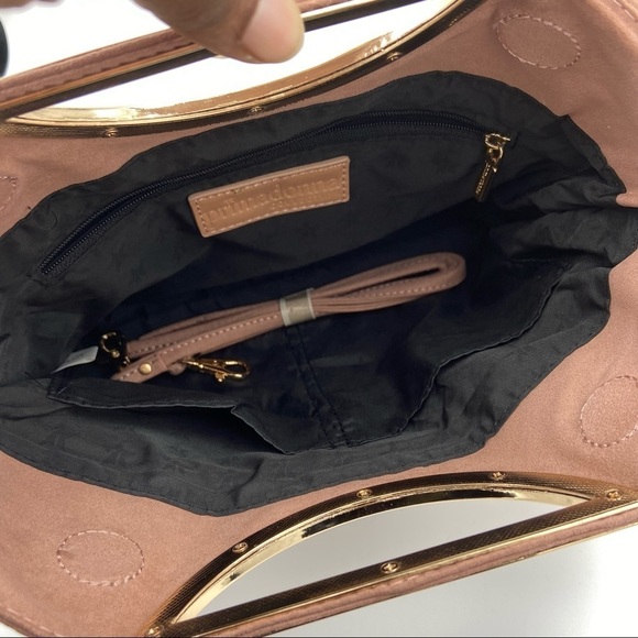 Primadonna Collection Mauve Rose Microsuede Magnetic Closure Clutch Purse - Picture 7 of 10